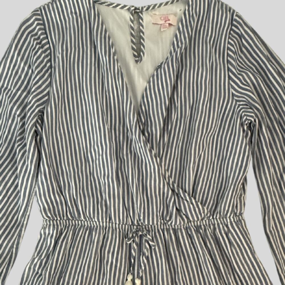 GB Girls Striped Long Sleeve Wrap Romper Tassel Tie Shorts Juniors XXL - Picture 5 of 5